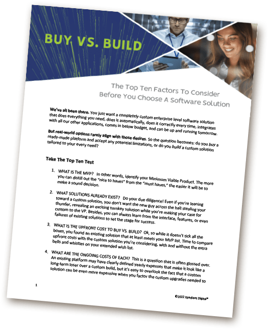 Build or Buy Paper: Top ten factors to consider before you chose or build a software solution